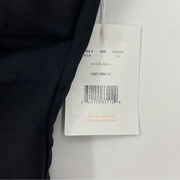 New Andie Swim The Santorini One Piece Swimsuit Key Hole Front Black Size Large - Picture 11 of 14